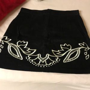 velvet ribbed skirt